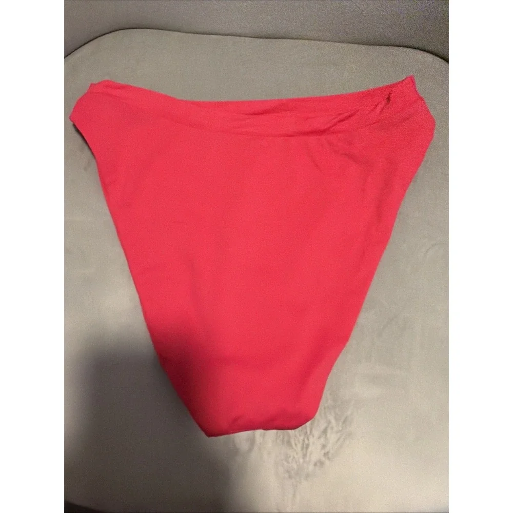 BECCA® by Rebecca Virtue Bikini Bottom Size Small Red Smooth Texture‎